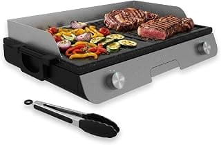Barbacoa Eléctrica Perfectroast 3000 Inox Max. 3000 W, Superficie de cocina 30 x 50 cm, 2 Áreas de Cocción, Revestimiento Antiadherente, Metálico