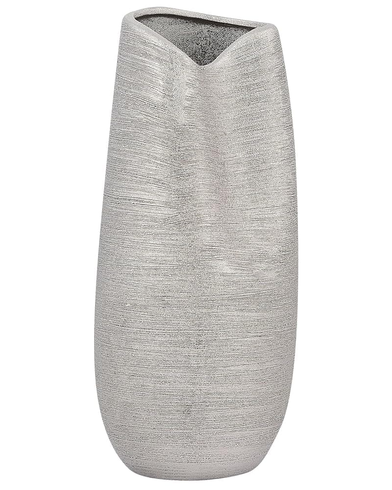Jarrón decorativo de gres Plateado 32 cm