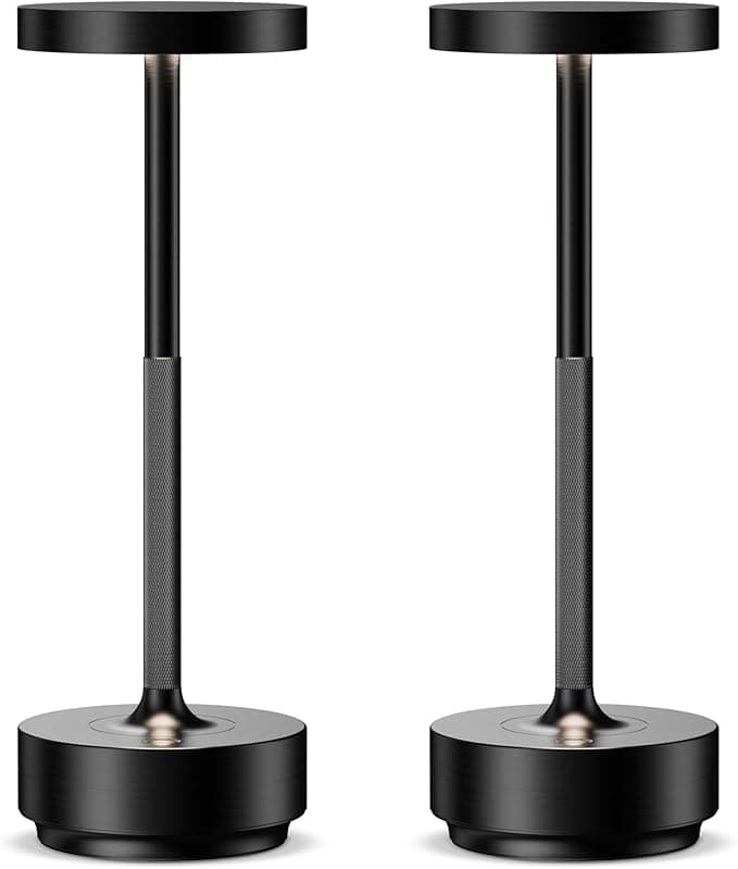 Lámpara de mesa recargable Negro