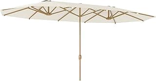 Sombrilla Doble 4,6x2,7 m con Manivela Manual para Terraza | Sombrilla Terraza Exterior, Resistente al Agua, Protección Solar, Parasol Grande, Playa, Piscina