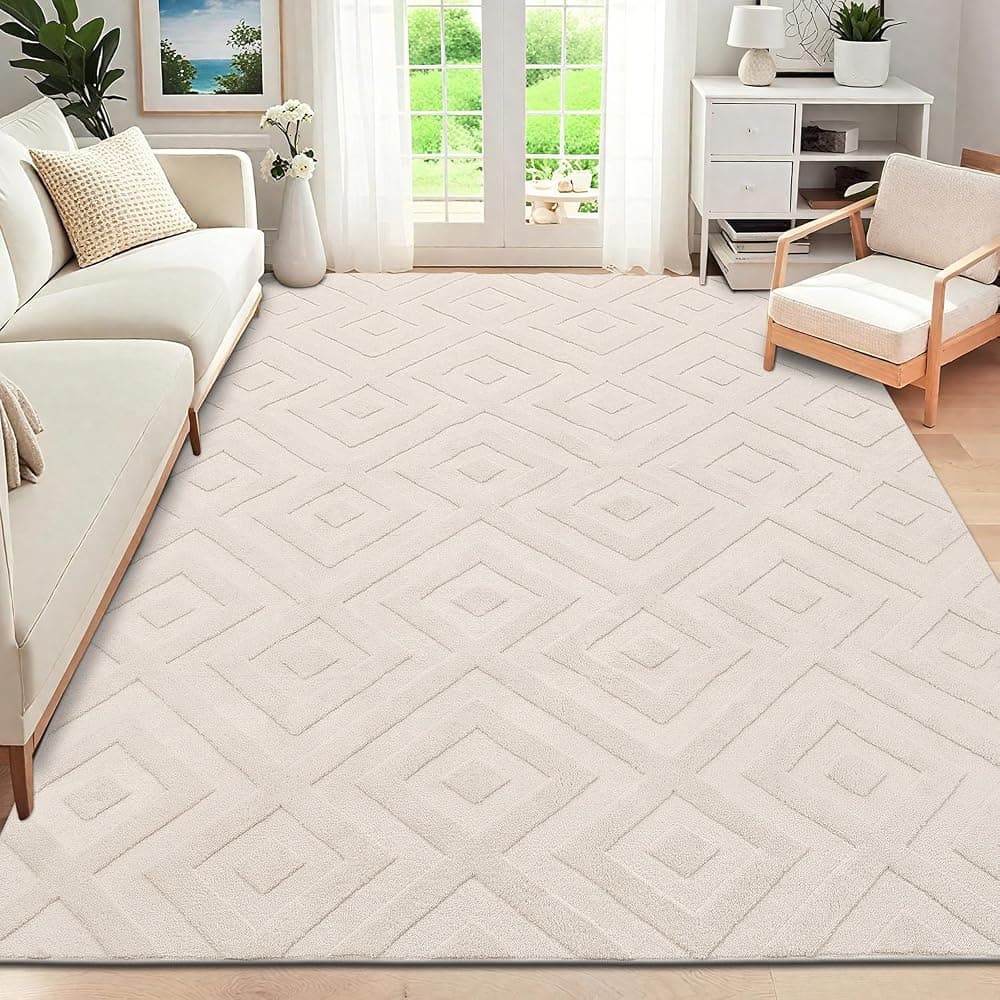 Alfombra de salón grande Beige