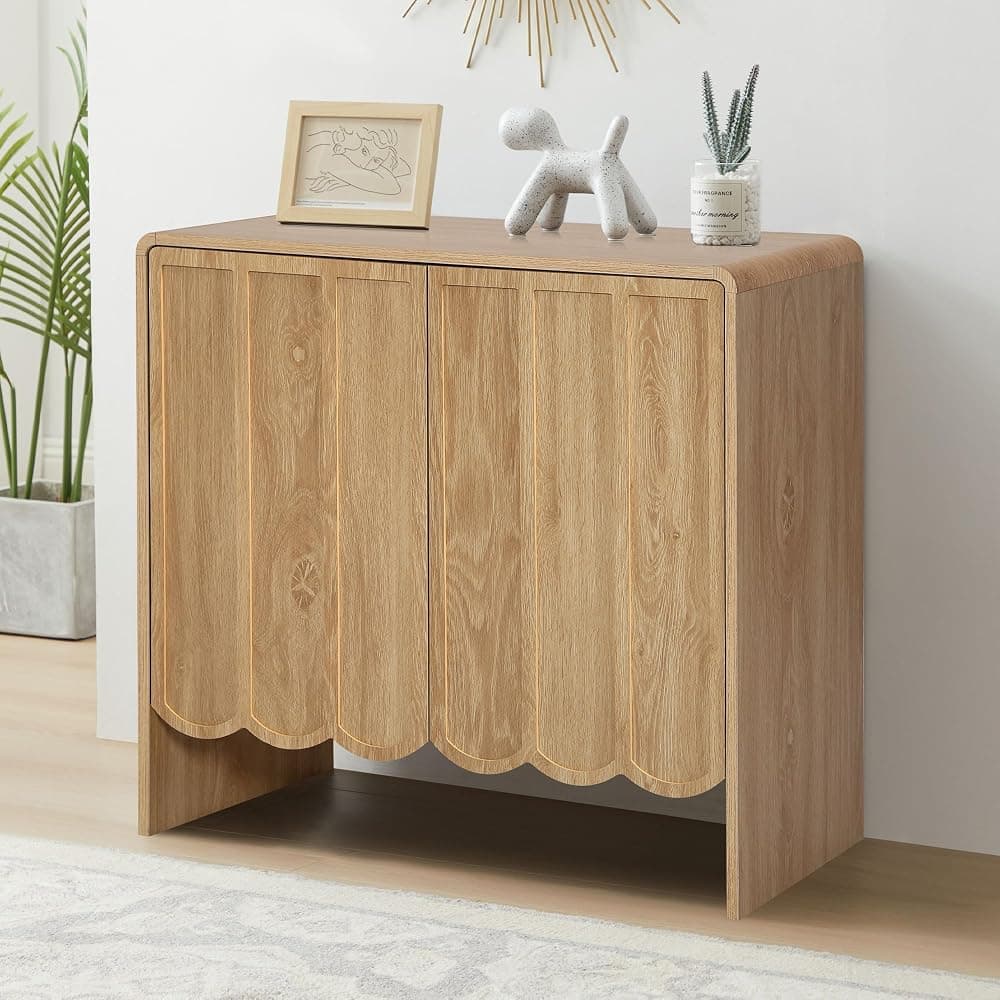Aparador de madera con puertas empotradas Natural