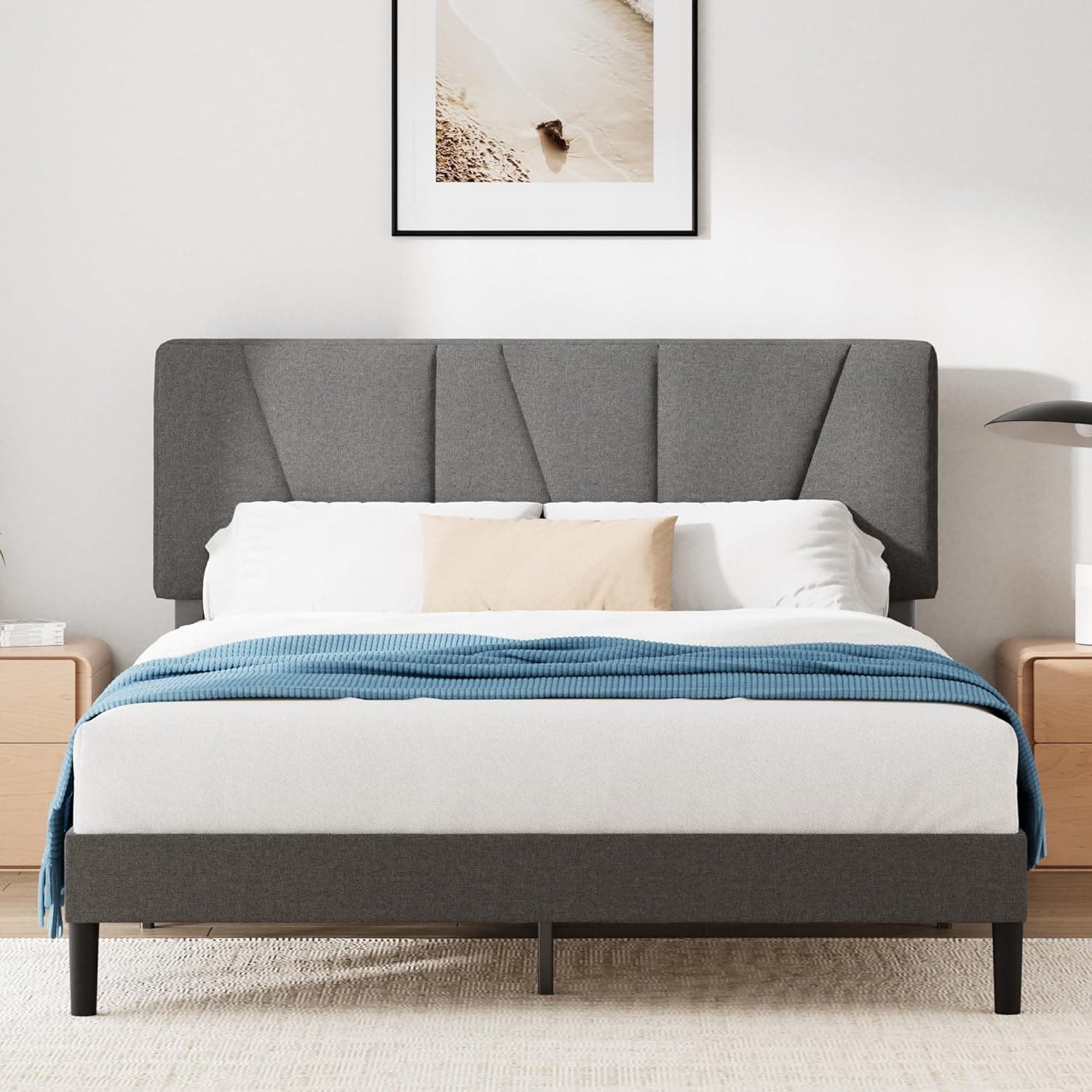 Cama tapizada Gris Oscuro
