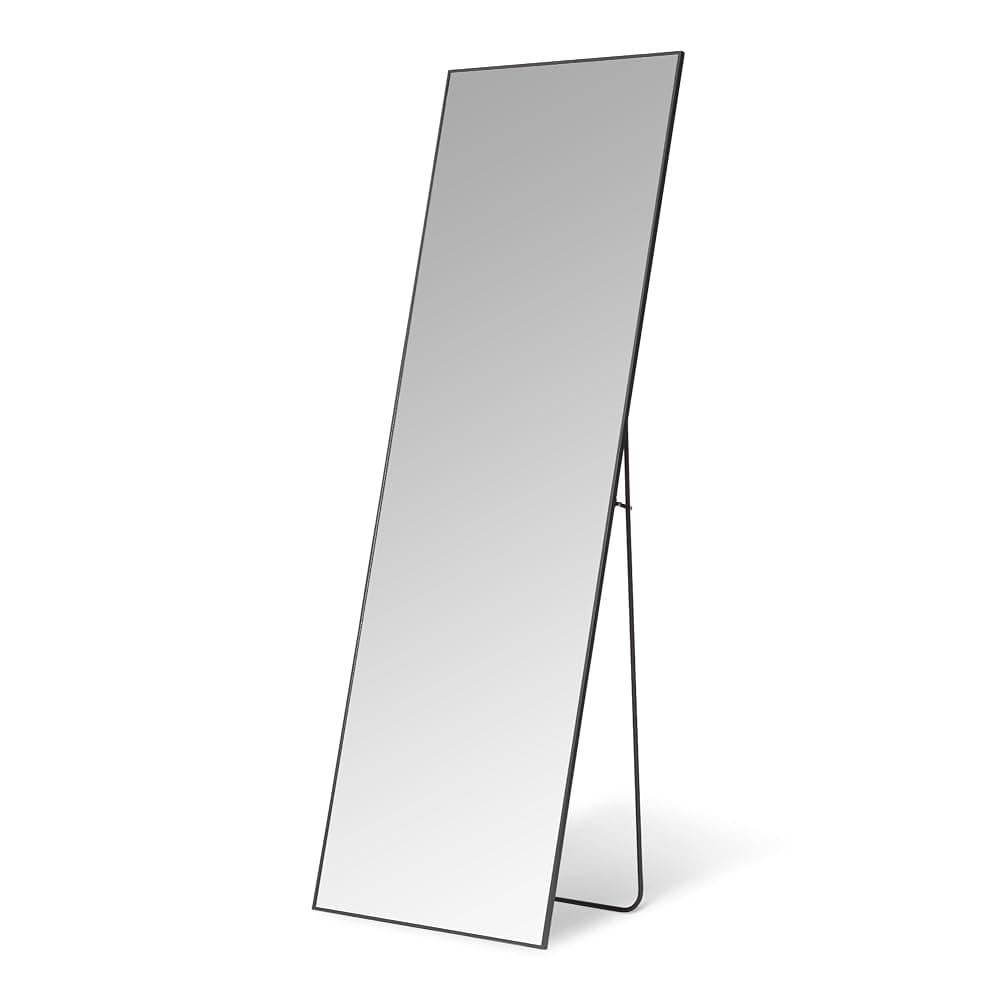 Espejo de cuerpo entero rectangular Negro