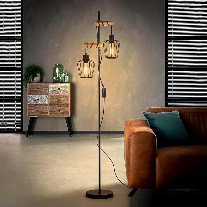 Lámpara de pie LED Negro