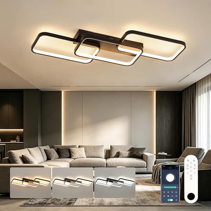 Plafón de techo LED Negro