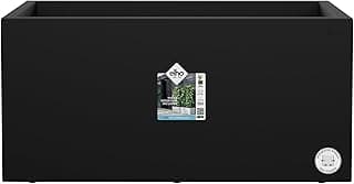 Vivo Next Long 80cm jardineras - Living Black | L 39 x An. 78 x Al. 37.9 cm | Apta para interior y exterior | Plástico 100 % reciclado