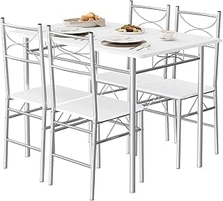 Conjunto de mesa y sillas de cocina Blanco