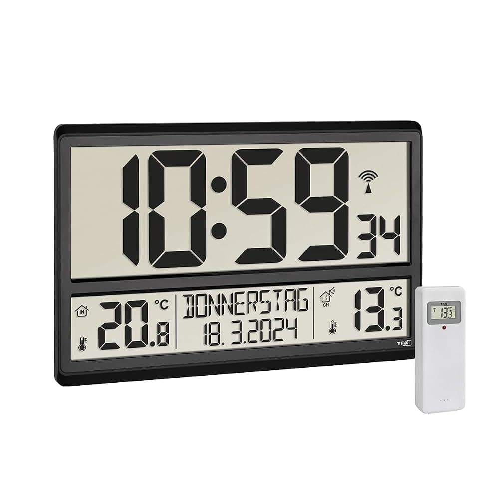 Reloj de pared digital XL con temperatura exterior
