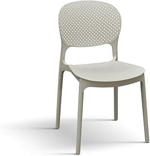 Silla Anita, Juego de 4 sillas, color pardo, sillas de polipropileno, sillas de cocina, silla de comedor, apilables - id_2058