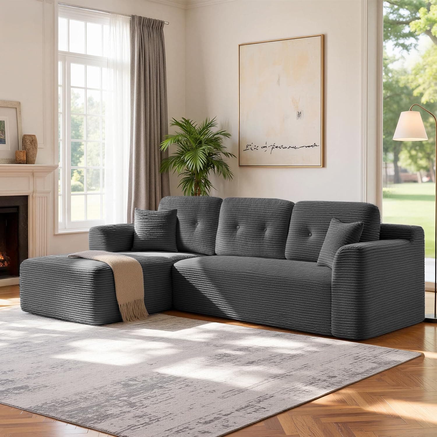 Sofá esquinero chaise izquierda Gris