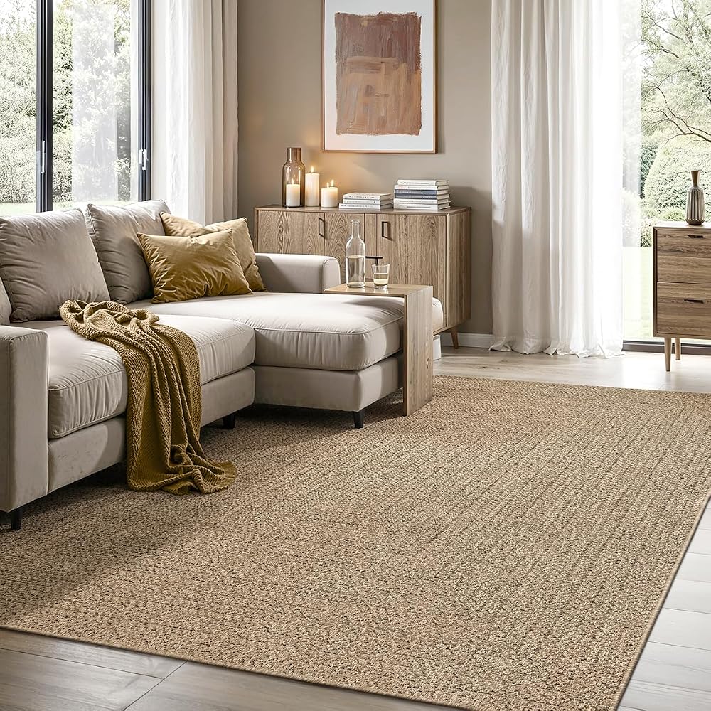 Alfombra de exterior efecto yute Natural 140x200 cm
