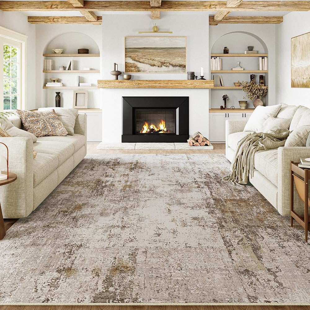 Alfombra de salón grande Gris y Marrón