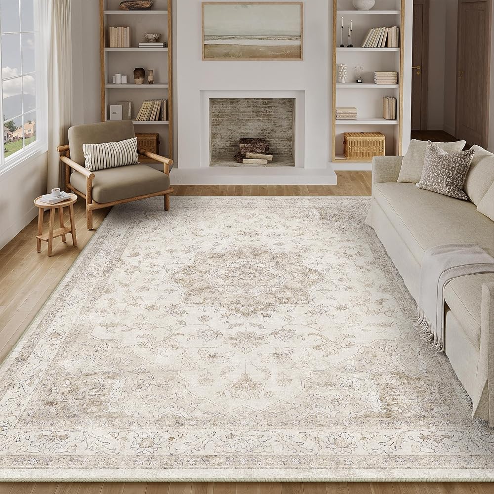 Alfombra de salón vintage Beige