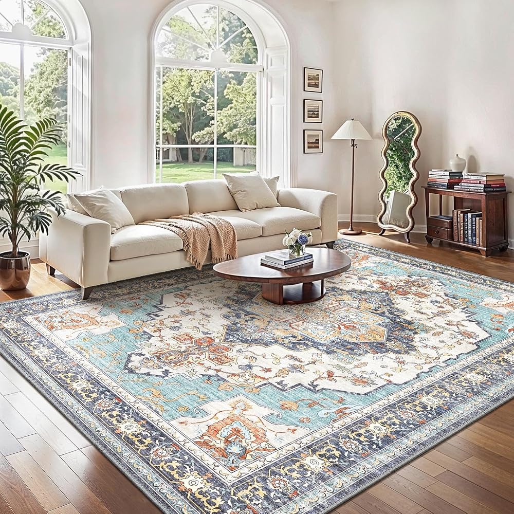 Alfombra de salón y cocina Azul claro