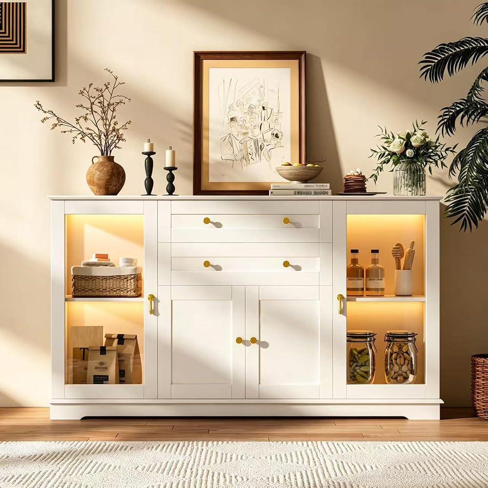 Aparador con luz LED Blanco