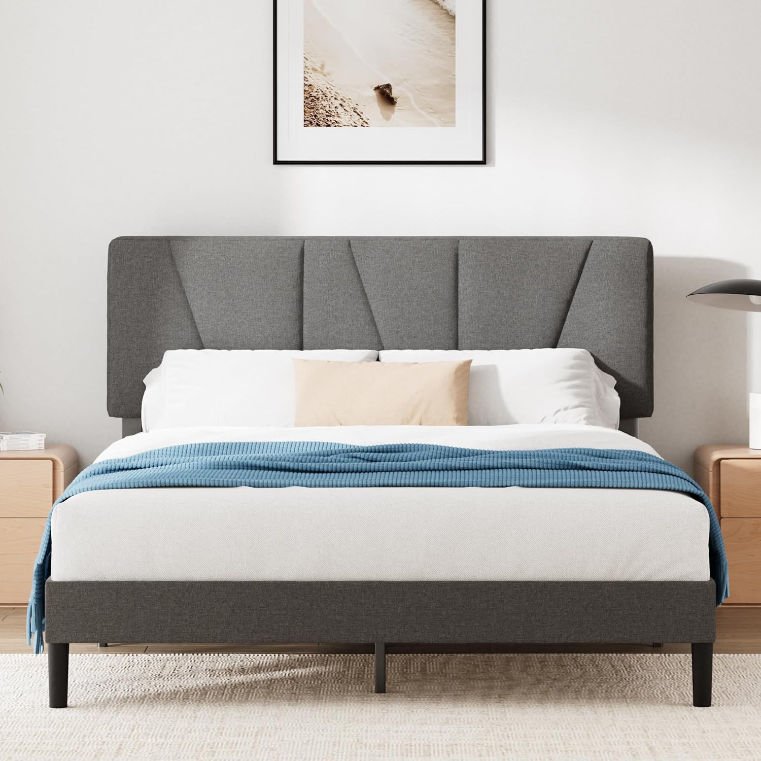 Cama tapizada Gris Oscuro