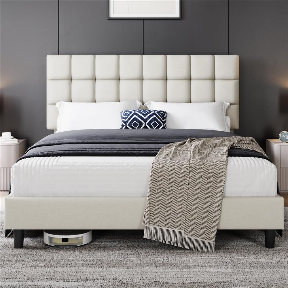 Cama tapizada Beige