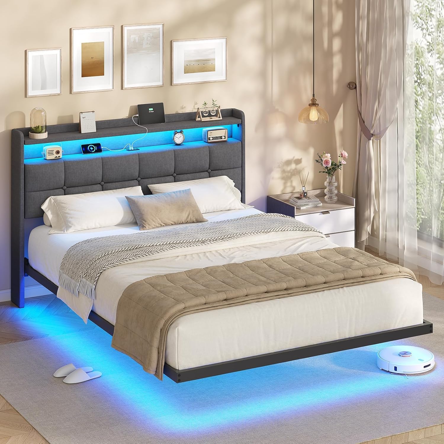 Cama flotante Gris Oscuro