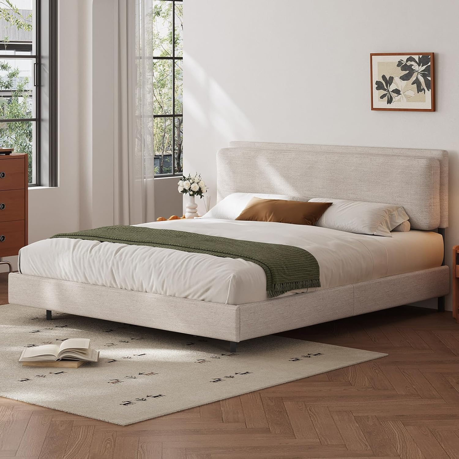 Cama doble acolchada