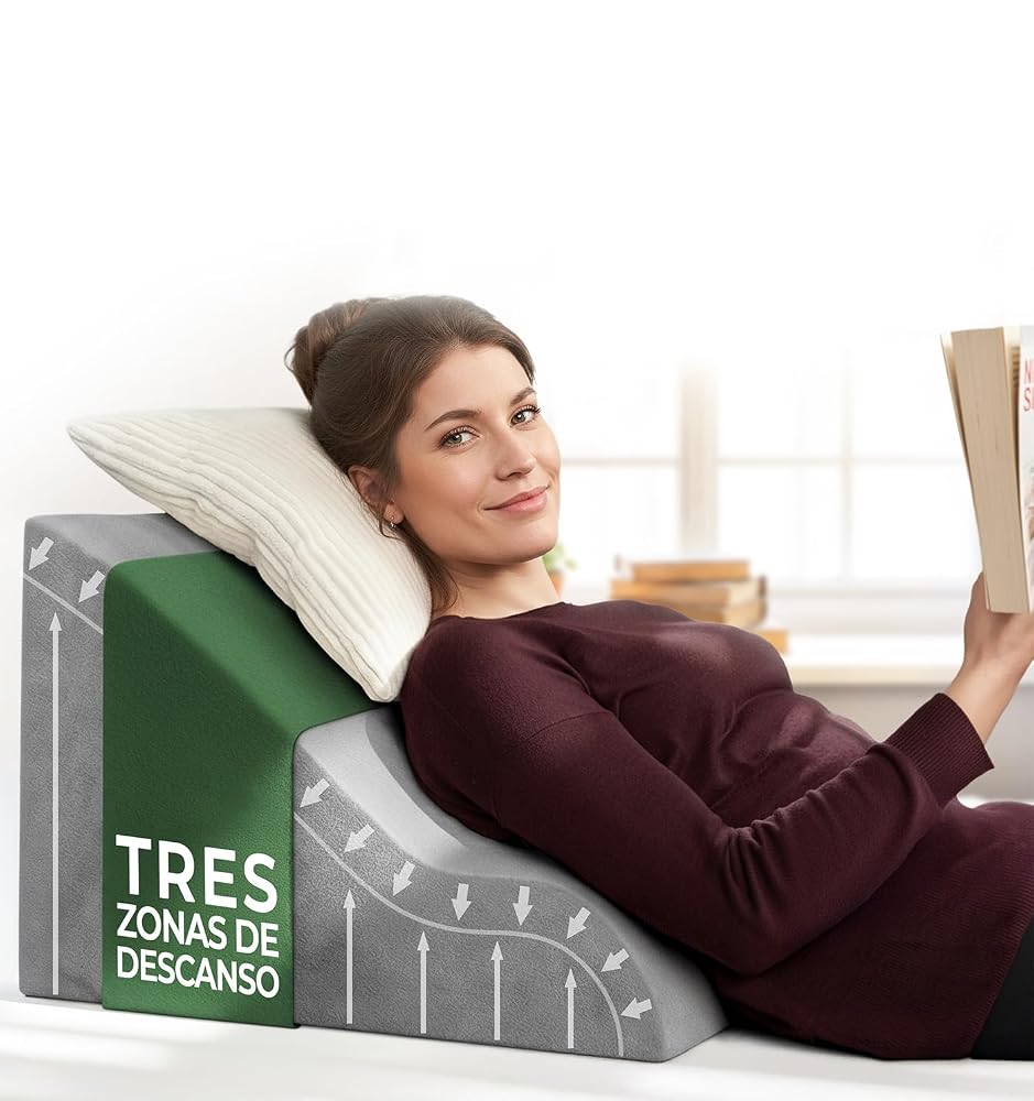 Almohada de cuña viscoelástica para lectura