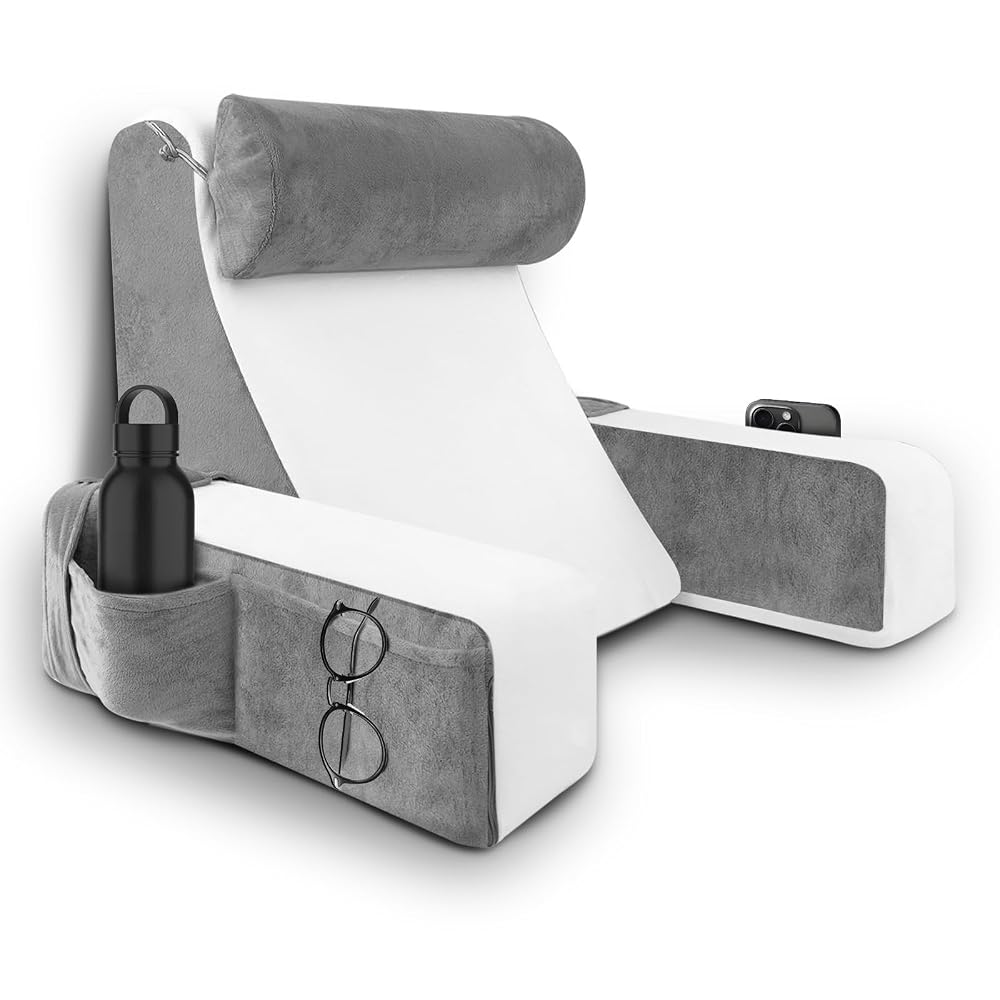 Almohada de lectura con reposabrazos y cuello desmontable