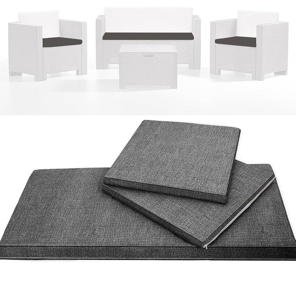 Set de 3 cojines de exterior Antracita