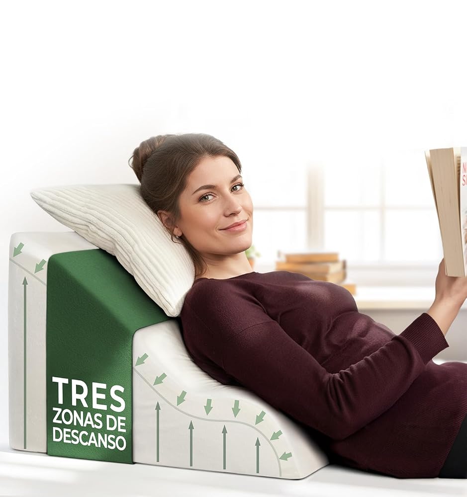 Almohada de lectura con cuña viscoelástica Plus