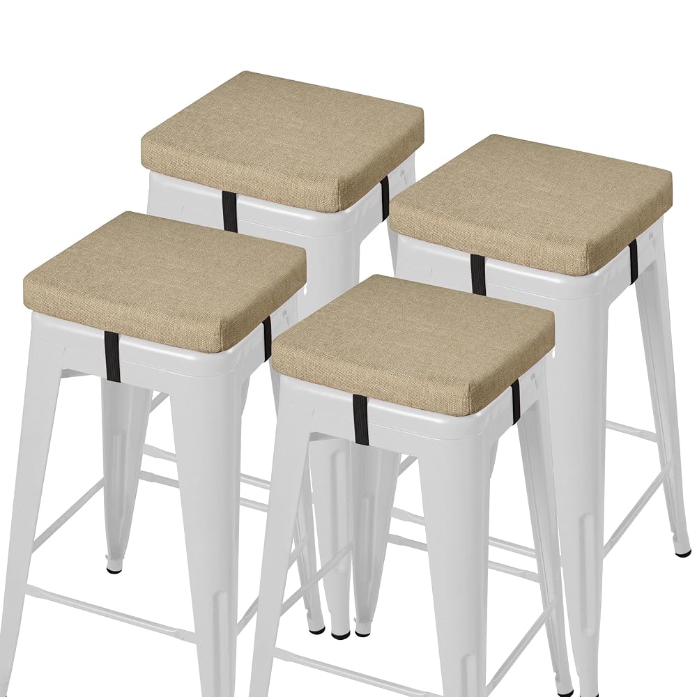 Set de 4 cojines para silla Crema