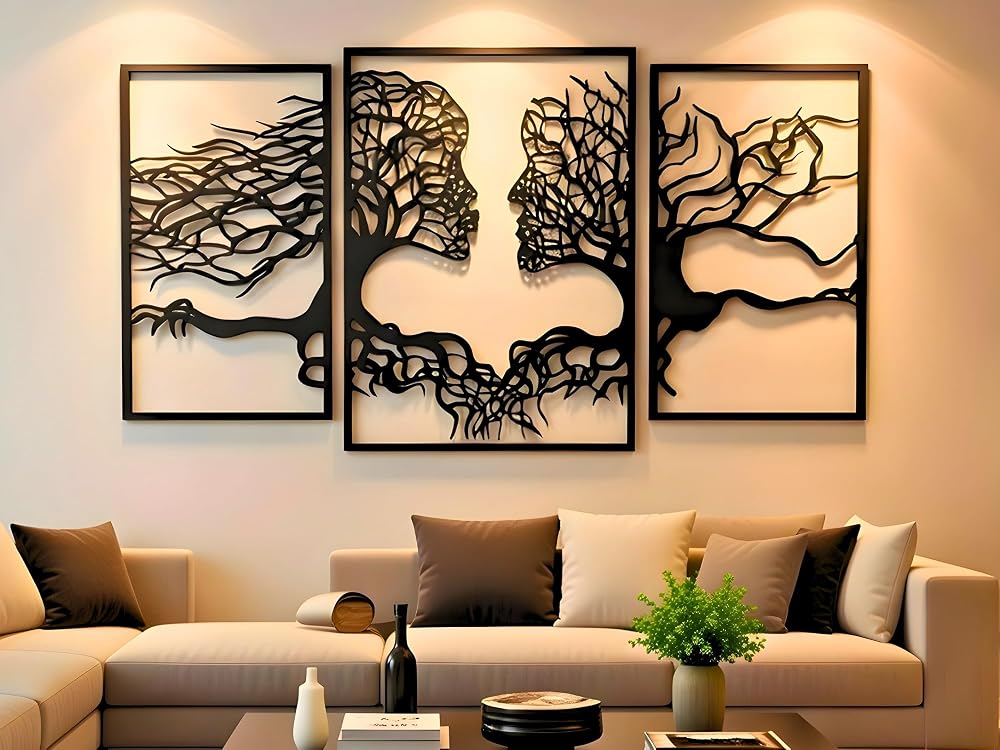 Mural de madera decorativo Negro y Dorado