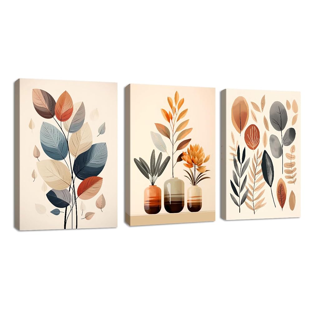 Set de 3 cuadros botánicos Naranja 50x70 cm