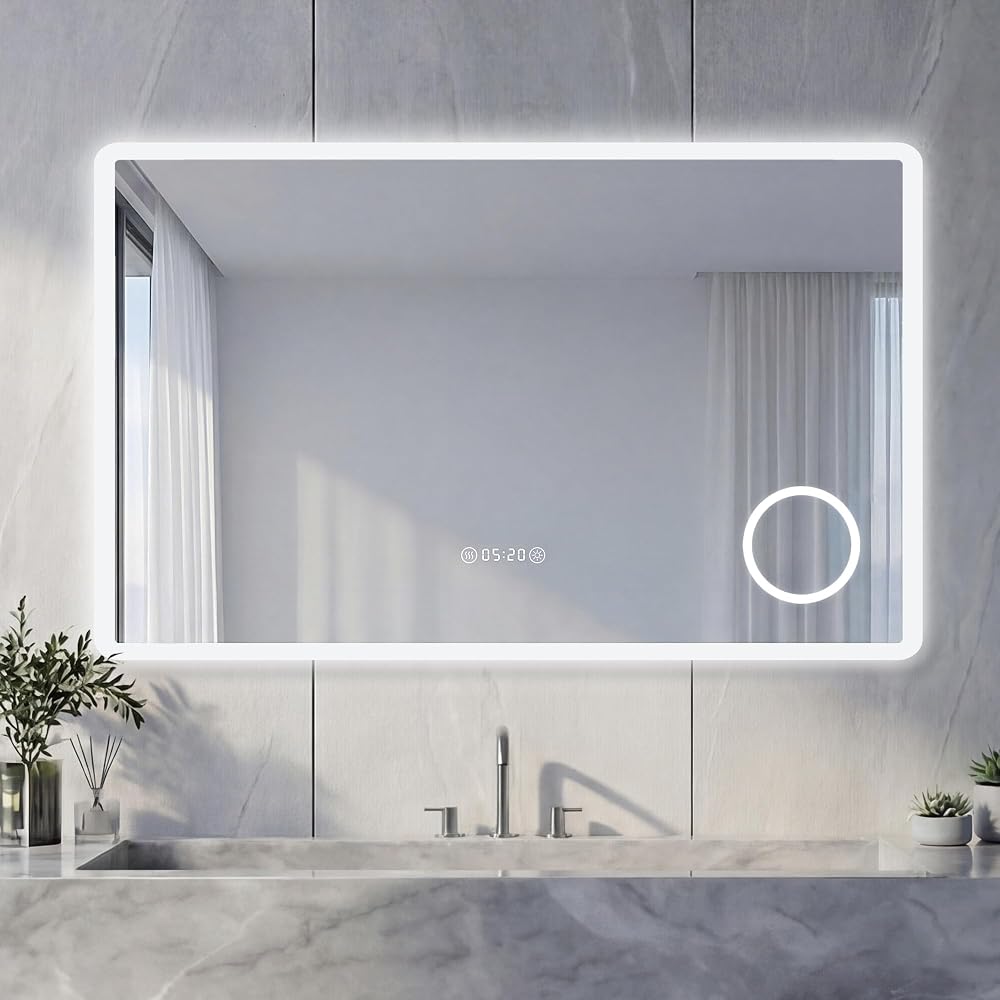 Espejo de baño con luz LED 100x60 cm