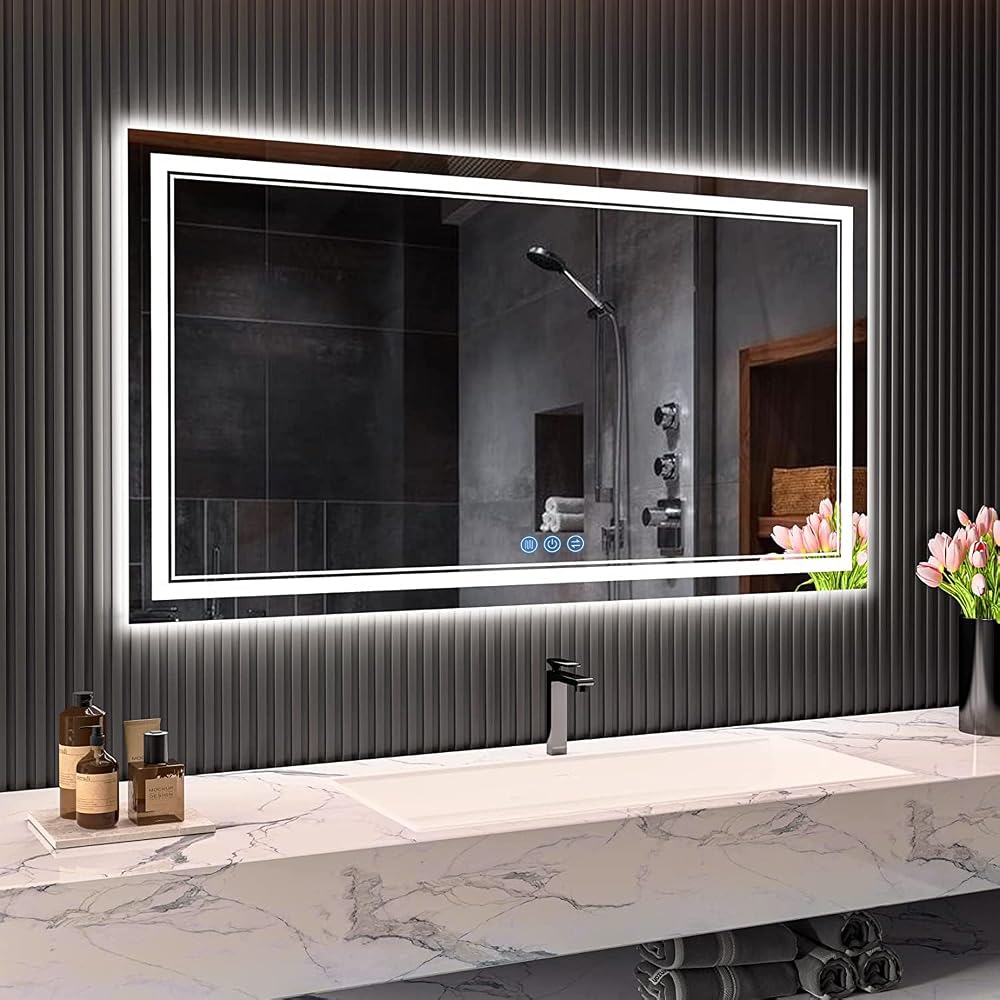 Espejo de baño con luz LED 120x70 cm