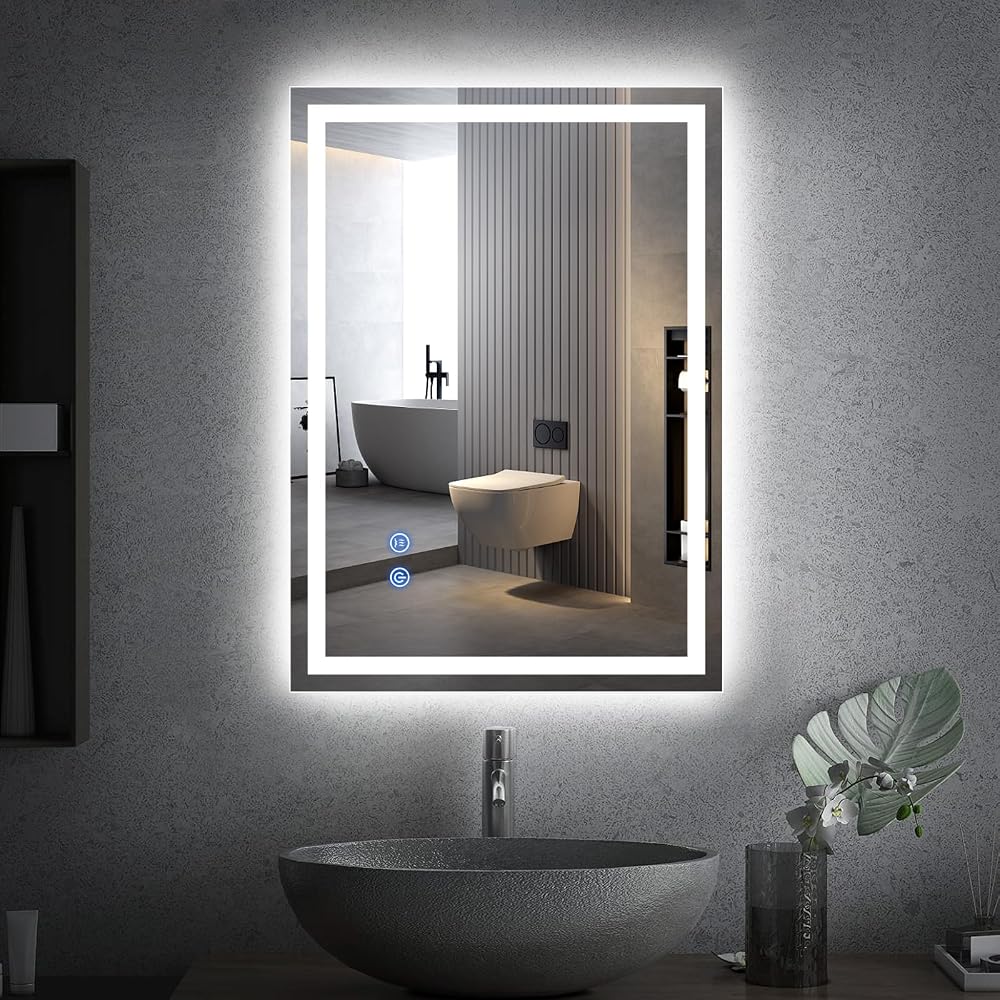 Espejo de baño con luz LED 70x50 cm