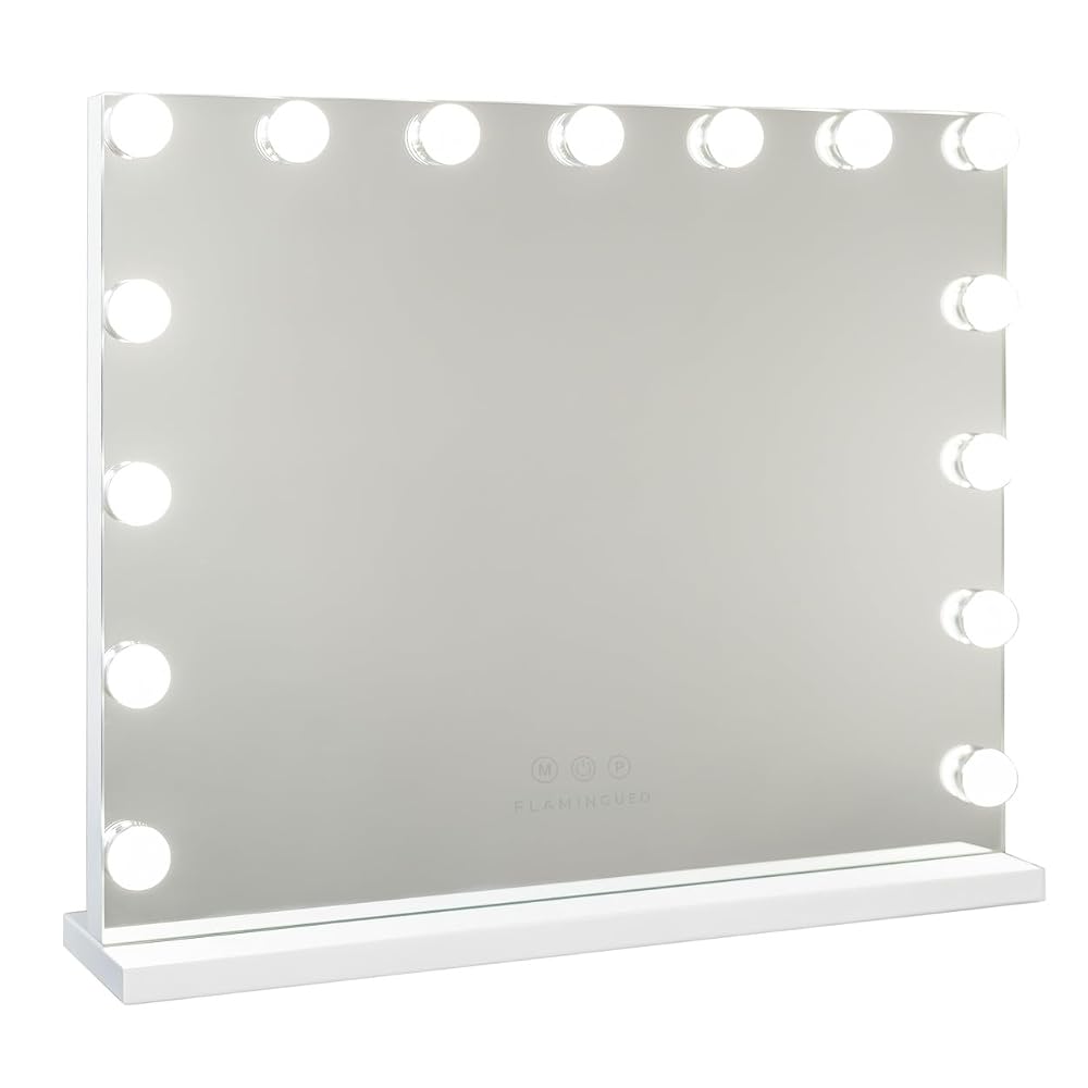 Espejo de maquillaje con luz LED Blanco