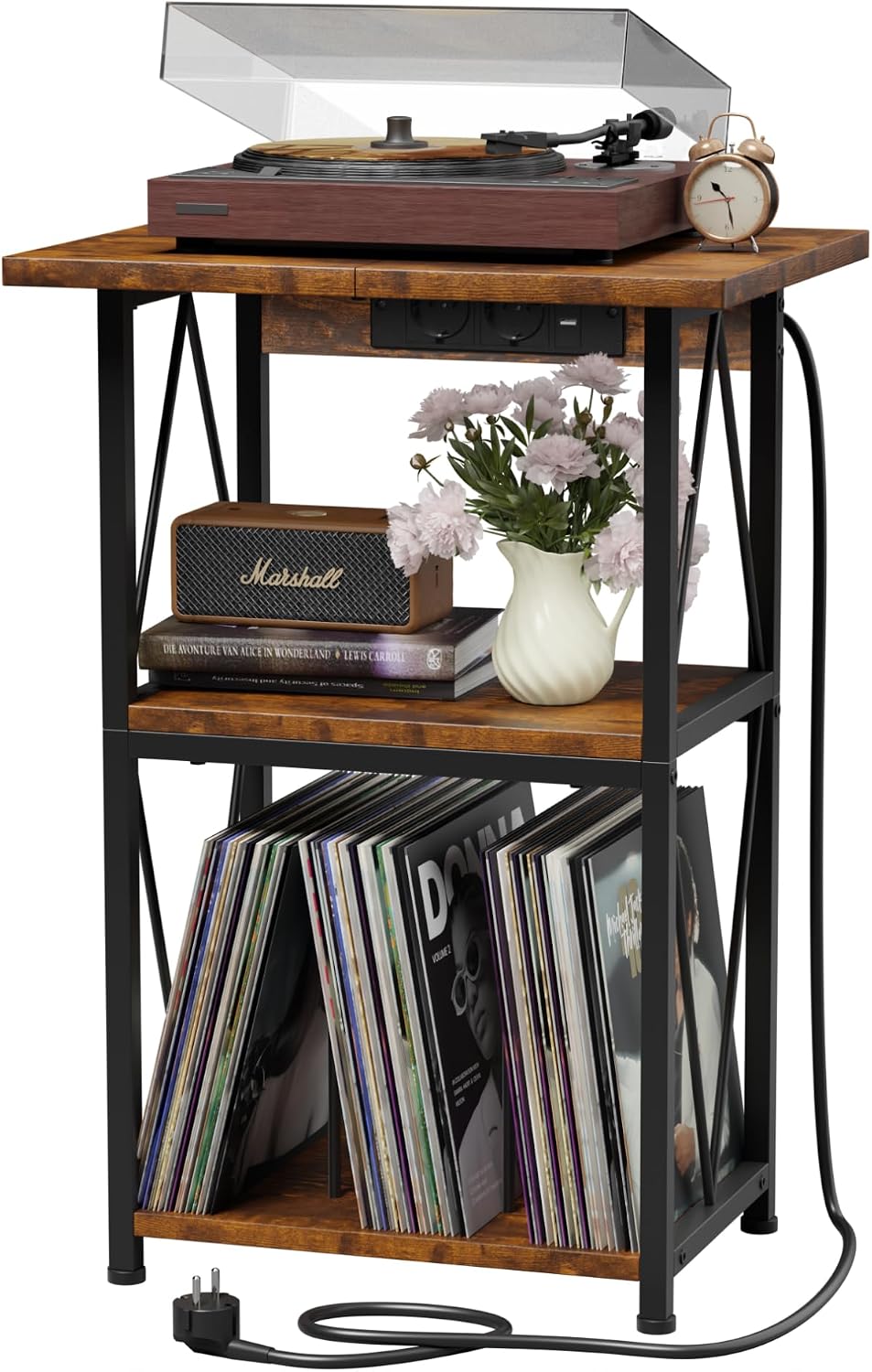 Estante para tocadiscos Marrón