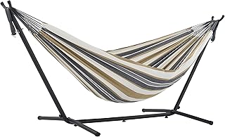 UHSDO8--25 - Hamaca con soporte incluido y funda de transporte, multicolor, 250 cm, doble, diseño Luna del Desierto