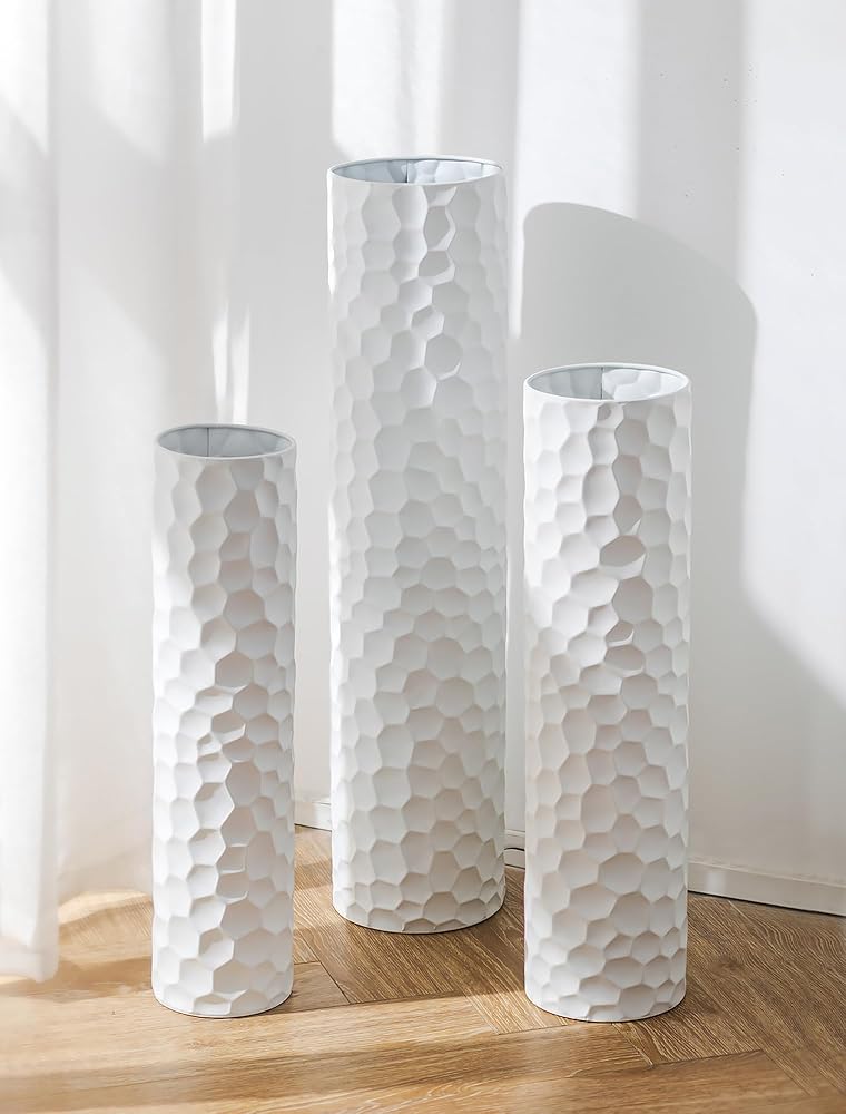 Set de 3 jarrones de suelo 70/60/50 cm Metal