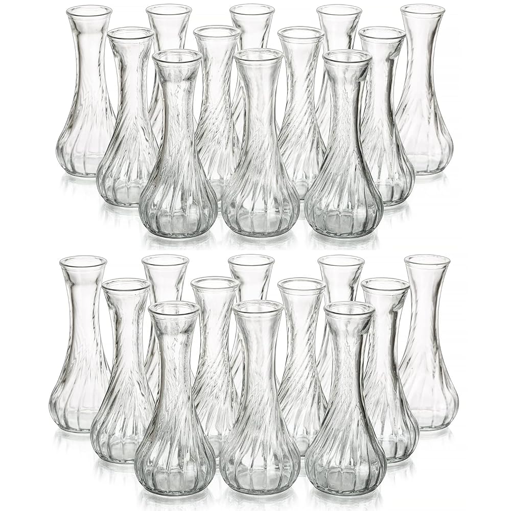 Set de 24 jarrones pequeños de cristal Transparente