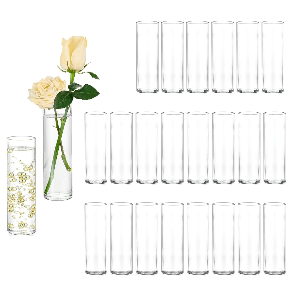 Set de 24 jarrones pequeños de cristal para boda