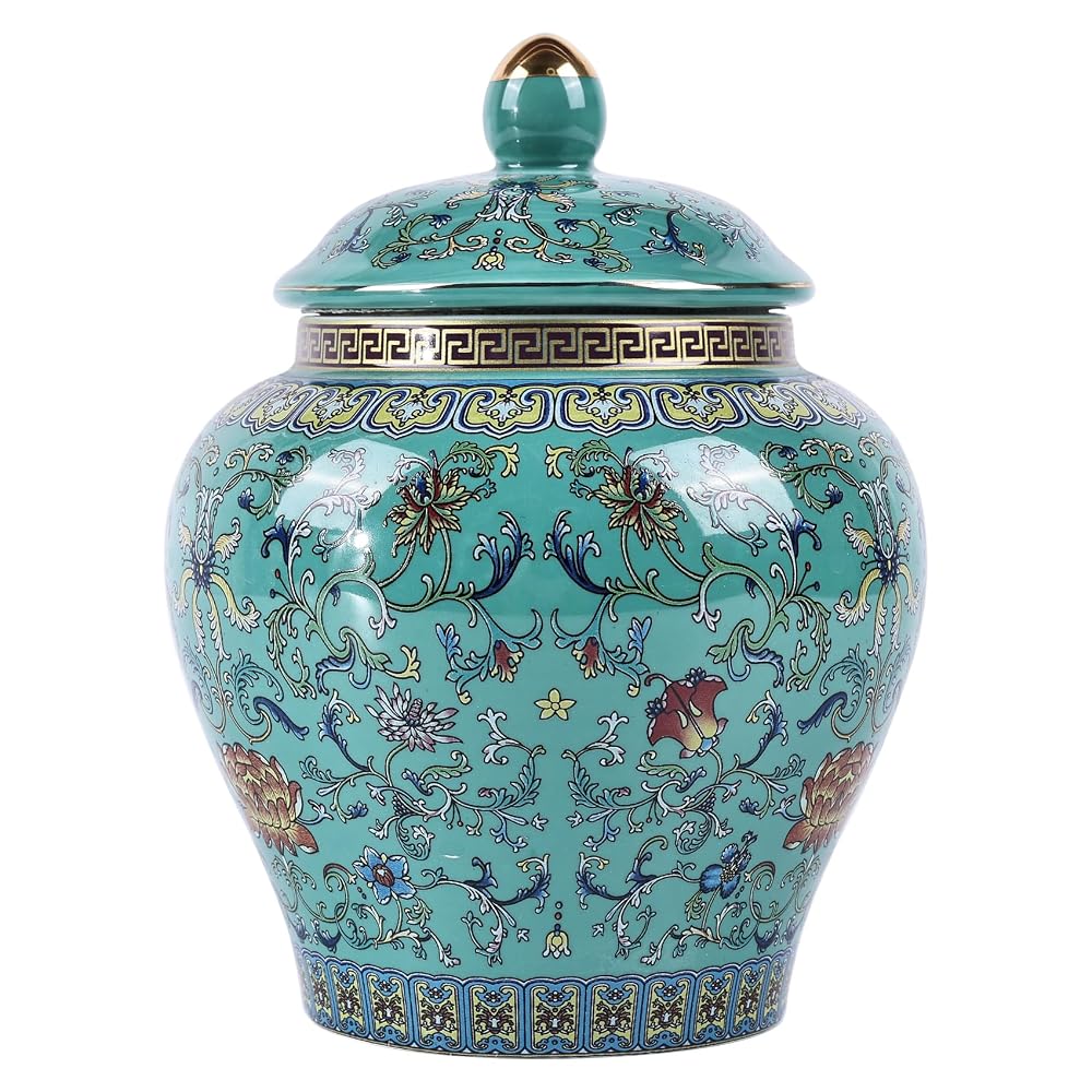 Tarro de jengibre esmaltado Azul y Blanco