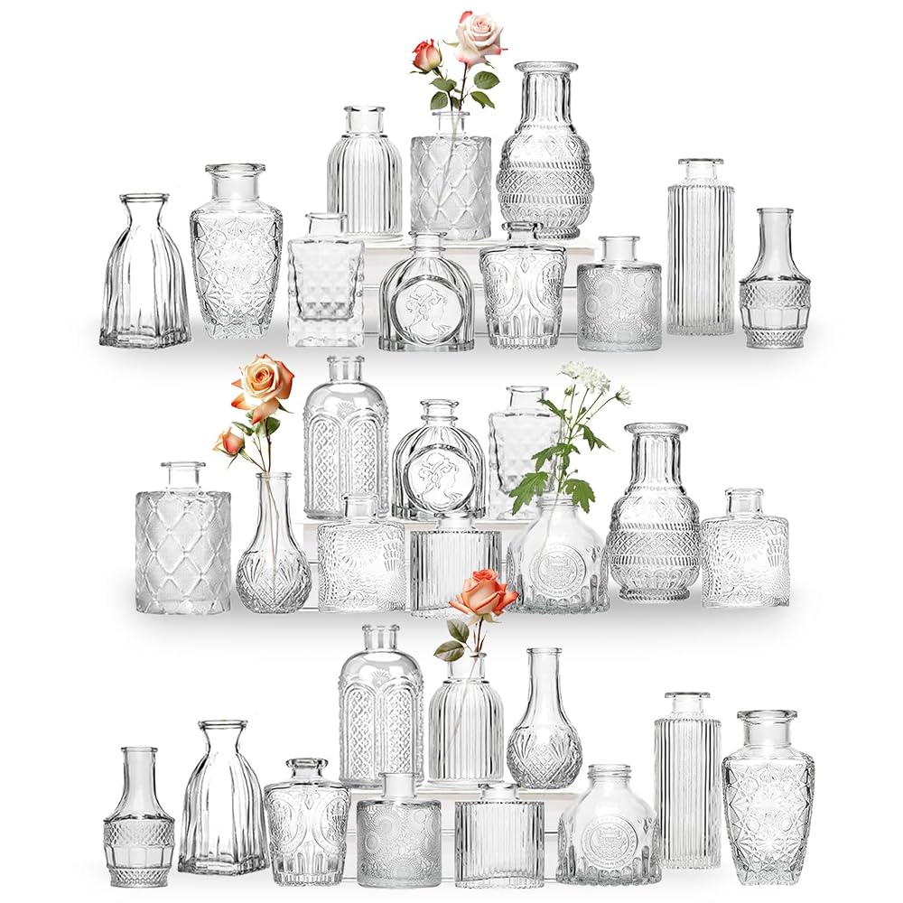 Set de 32 mini jarrones de cristal Transparente