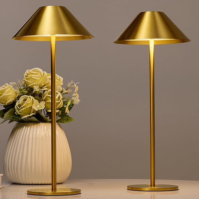 Lámpara de mesa recargable Dorado