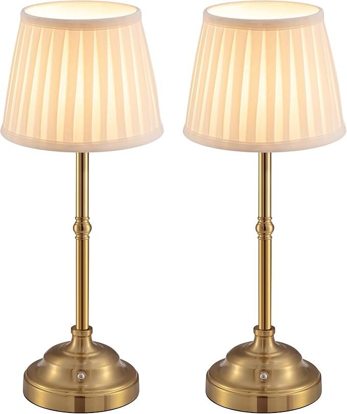 Lámpara de mesa recargable Beige