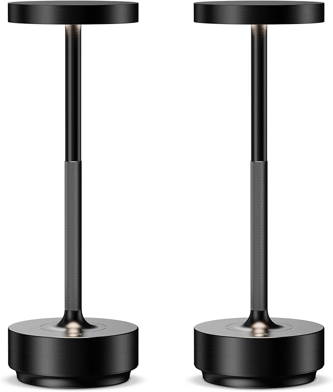 Lámpara de mesa recargable Negro