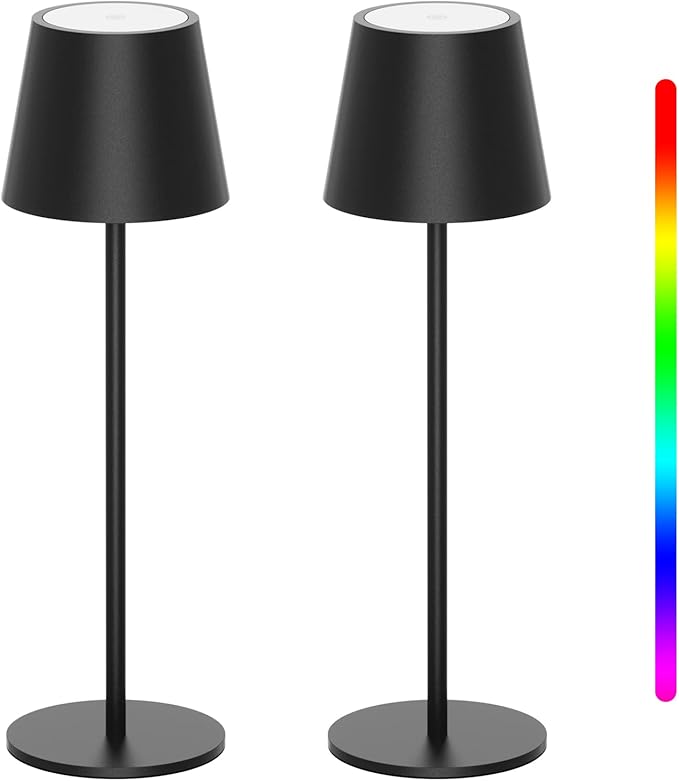 Lámpara de mesa recargable Negro