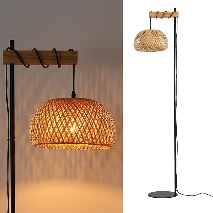 Lámpara de pie LED Madera