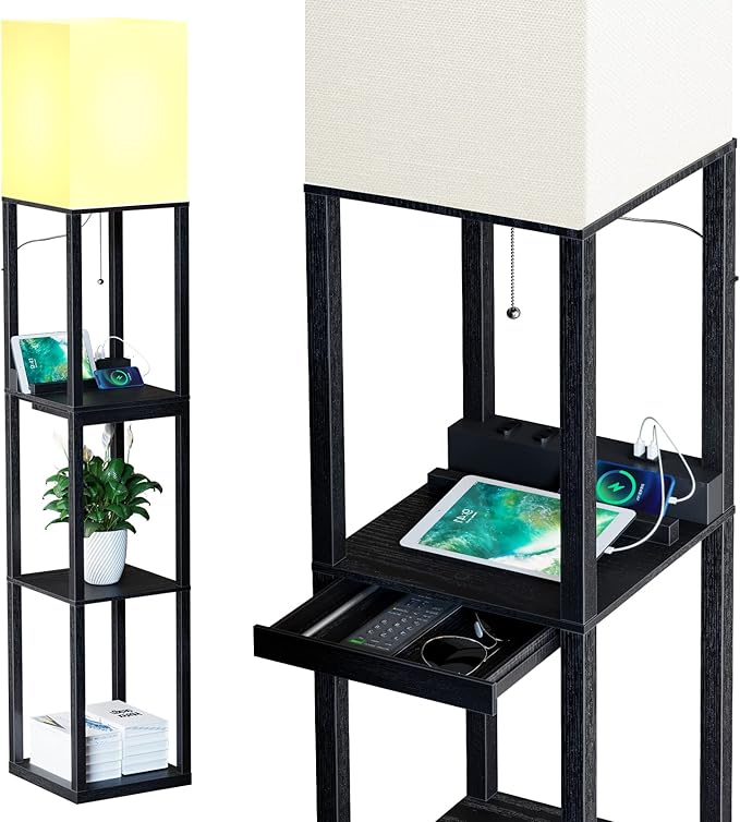 Lámpara de pie LED Negro