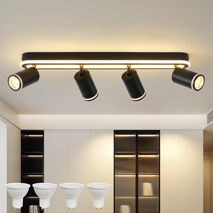 Foco de techo orientable Negro