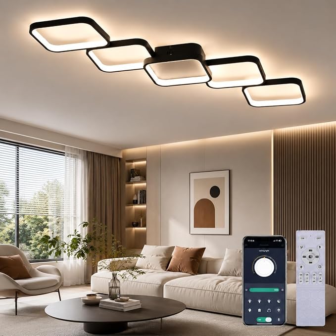 Plafón de techo LED Negro